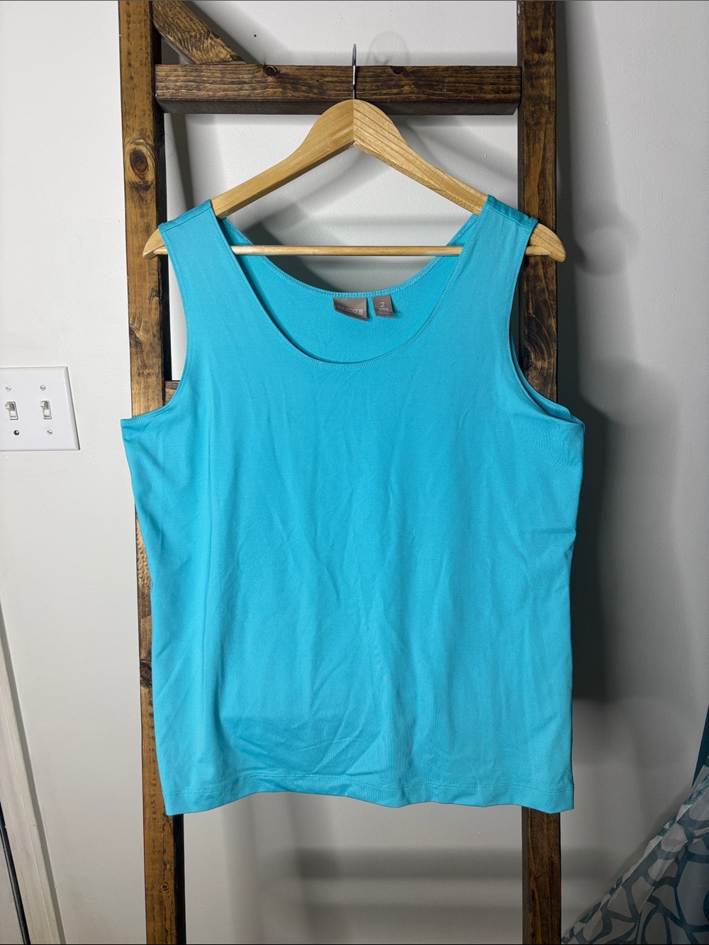 Chico's Bright Aqua Scoop Neck Tank Size L